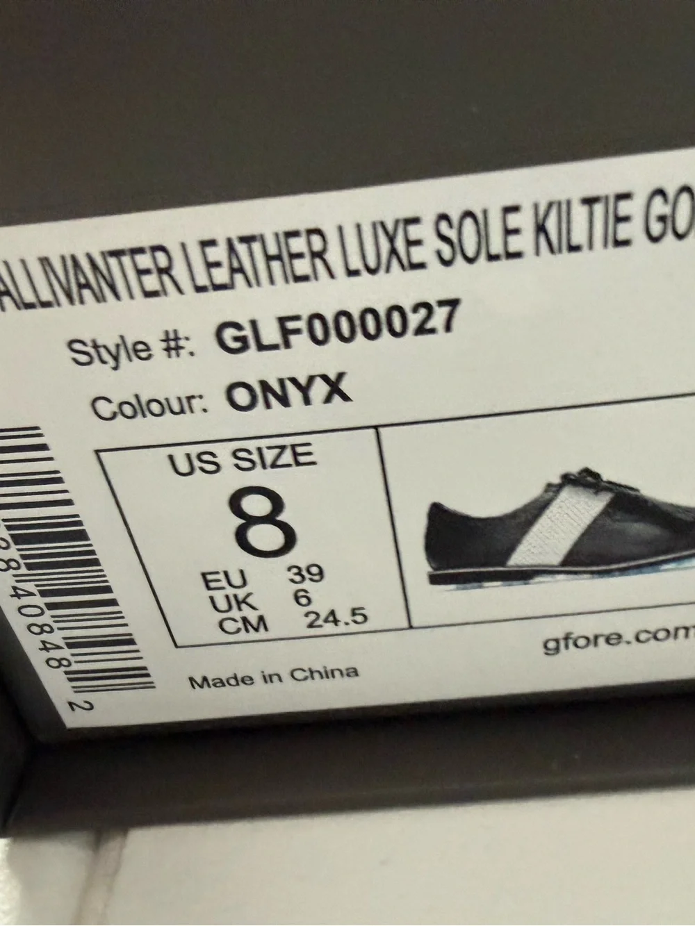 G/FORE GFORE GALLIVANTER PERFORATED LEATHER KILTIE GOLF SHOE Women 8M Black NEW - Picture 6 of 7